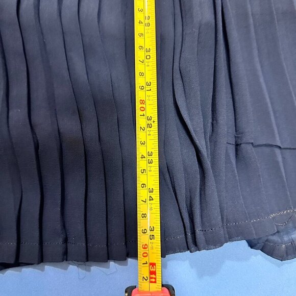 Royal Blue Pleated Elasticated Waist Midi Skirt - Picture 7 of 8